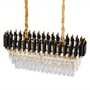 Lumoria Eclipse – Luxury Oval Crystal Chandelier Black & Gold Ceiling Light