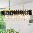 Lumoria Eclipse – Luxury Oval Crystal Chandelier Black & Gold Ceiling Light