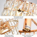 Lumoria Golden Elegance LED Chandelier – Modern Semi-Flush Crystal Ceiling Light