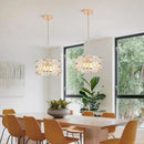 Lumoria Golden Elegance LED Chandelier – Modern Semi-Flush Crystal Ceiling Light