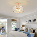 Lumoria Golden Elegance LED Chandelier – Modern Semi-Flush Crystal Ceiling Light
