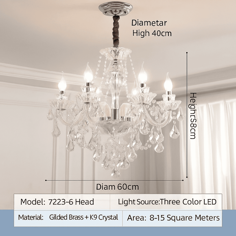 Modern Crystal Chrome Chandelier
