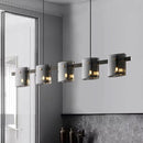 Modern Luxury LED Chandelier with Amber Smoky Glass