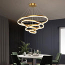 Ring-shaped pendant lights for a dining room with Nordic decor