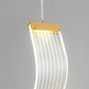 Modern gold acrylic LED ceiling light.