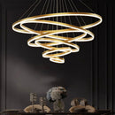 Ring-shaped pendant lights for a dining room with Nordic decor