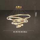 Ring-shaped pendant lights for a dining room with Nordic decor