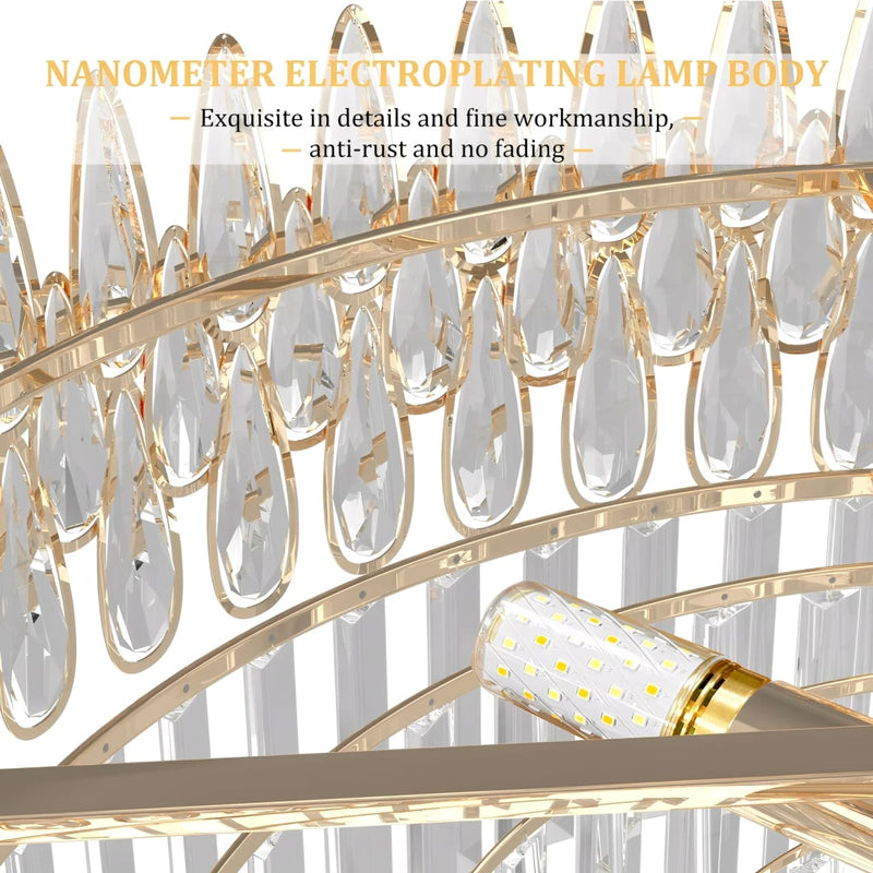 Crystal Aurora - Decorative Ceiling Chandelier with Crystals and LED in 3 Colors