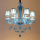 ✨ European Blue Crystal Chandelier – Timeless Mediterranean Elegance