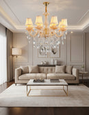 French Crystal Chandelier – Champagne & Bronze, Premium Elegance