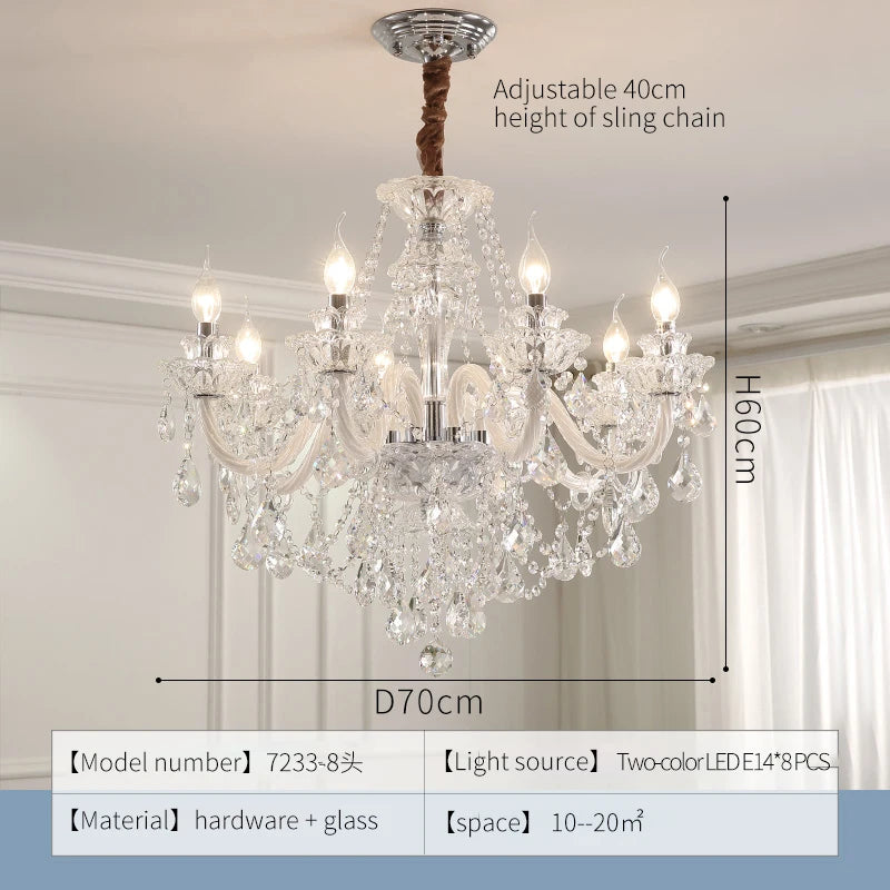 Modern Crystal Chrome Chandelier