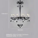 Crystal Chandelier Pendant With Black Candle Lamp