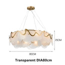 Premium Modern Round Glass and Iron Chandelier – Elegant Tricolor Lighting