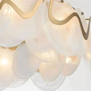 Premium Modern Round Glass and Iron Chandelier – Elegant Tricolor Lighting