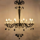 Crystal Chandelier Pendant With Black Candle Lamp
