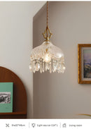 French Retro Copper & Glass Pendant Lamp – Luxurious Vintage Design