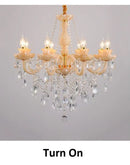 French Crystal Chandelier – Champagne & Bronze, Premium Elegance