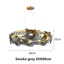 Premium Modern Round Glass and Iron Chandelier – Elegant Tricolor Lighting