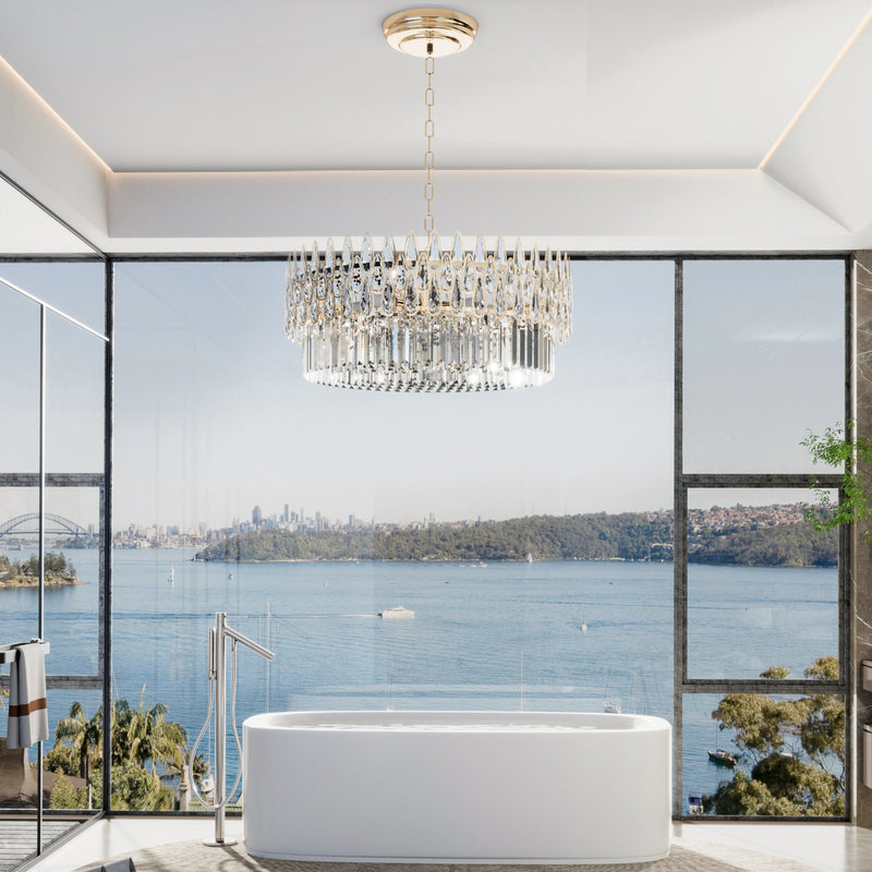 Crystal Aurora - Decorative Ceiling Chandelier with Crystals and LED in 3 Colors