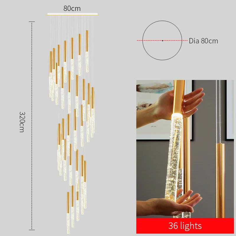 Aura Gold Crystal Pendant Chandelier