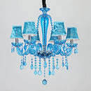 ✨ European Blue Crystal Chandelier – Timeless Mediterranean Elegance