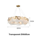 Premium Modern Round Glass and Iron Chandelier – Elegant Tricolor Lighting