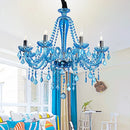 ✨ European Blue Crystal Chandelier – Timeless Mediterranean Elegance