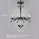 Crystal Chandelier Pendant With Black Candle Lamp