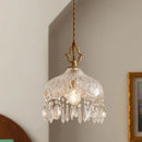 French Retro Copper & Glass Pendant Lamp – Luxurious Vintage Design