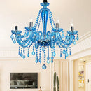 ✨ European Blue Crystal Chandelier – Timeless Mediterranean Elegance