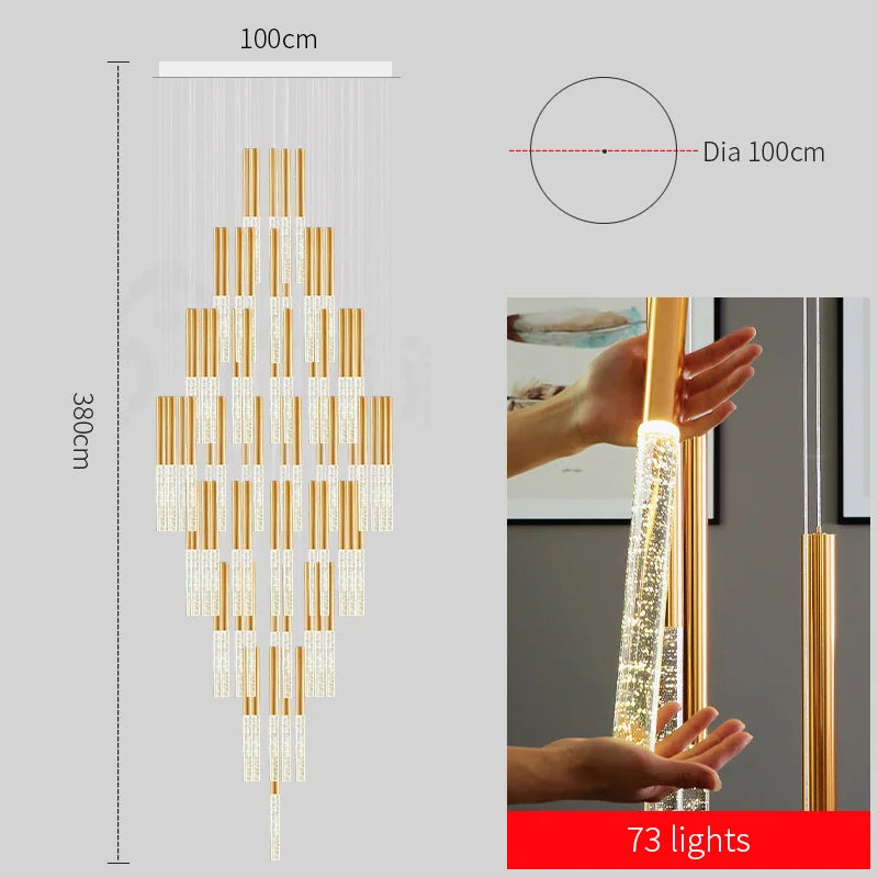 Aura Gold Crystal Pendant Chandelier