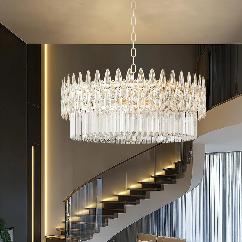 Crystal Aurora - Decorative Ceiling Chandelier with Crystals and LED in 3 Colors