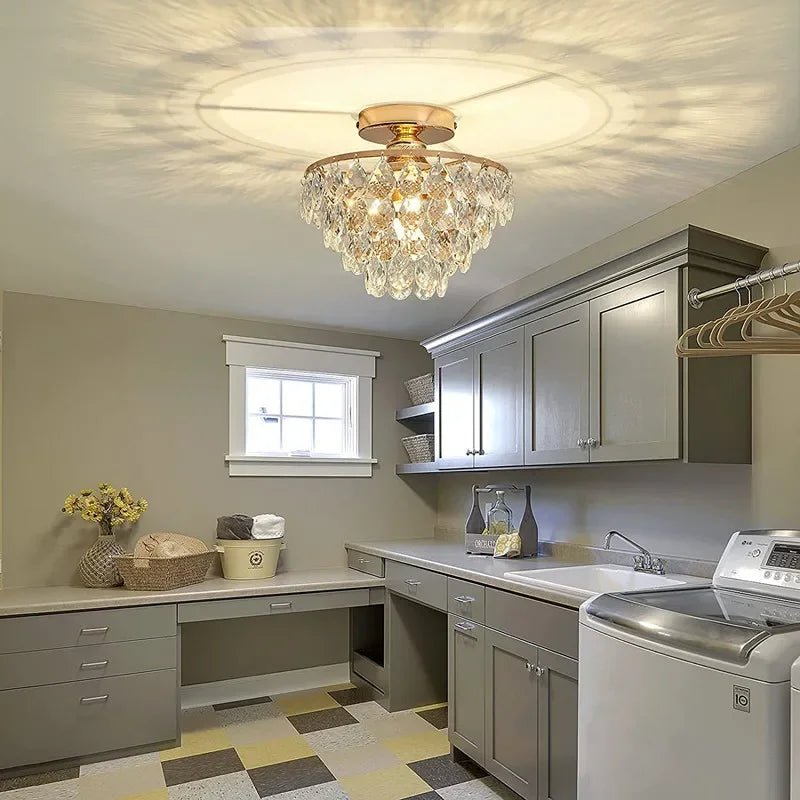 Aurora Crystal Glow Ceiling Lamp