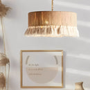 Vintage Boho Hemp Rope Tassel Pendant Light – Artistic & Elegant Design