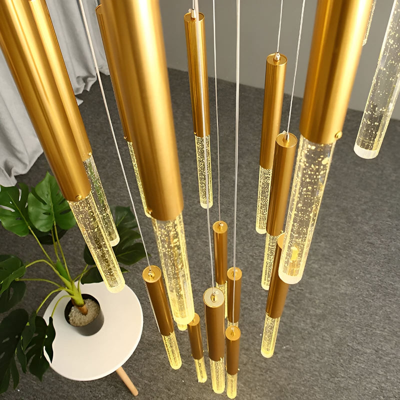 Aura Gold Crystal Pendant Chandelier