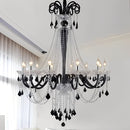 Crystal Chandelier Pendant With Black Candle Lamp