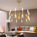 Lumoria Golden Hotel LED Chandelier – Modern Crystal Ceiling Light