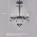 Crystal Chandelier Pendant With Black Candle Lamp