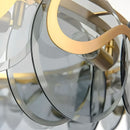 Premium Modern Round Glass and Iron Chandelier – Elegant Tricolor Lighting