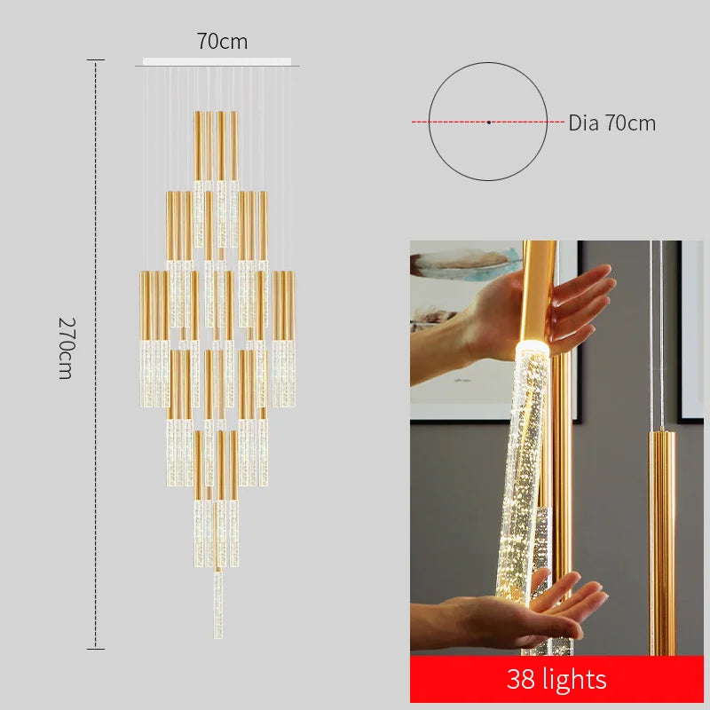 Aura Gold Crystal Pendant Chandelier