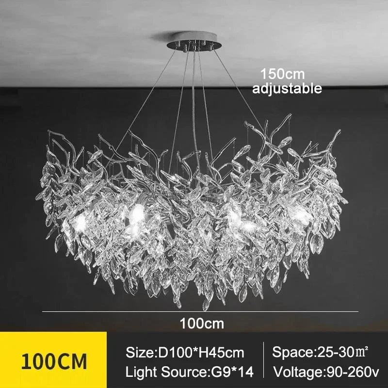 Luxury Gold Crystal Round LED Chandeliers