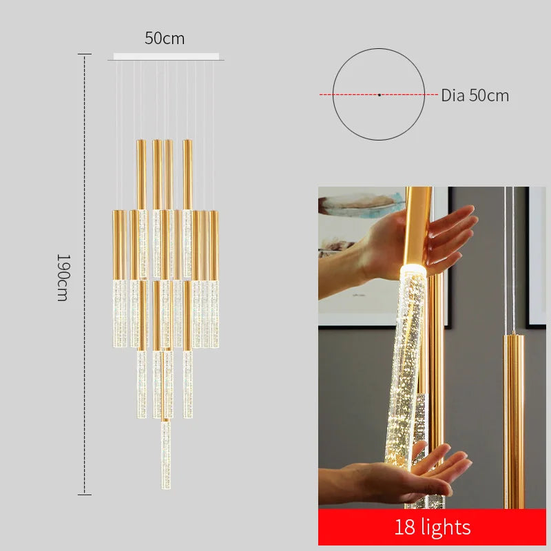 Aura Gold Crystal Pendant Chandelier