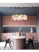 Premium Modern Round Glass and Iron Chandelier – Elegant Tricolor Lighting