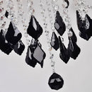 Crystal Chandelier Pendant With Black Candle Lamp