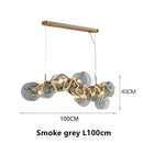 Premium Modern Round Glass and Iron Chandelier – Elegant Tricolor Lighting