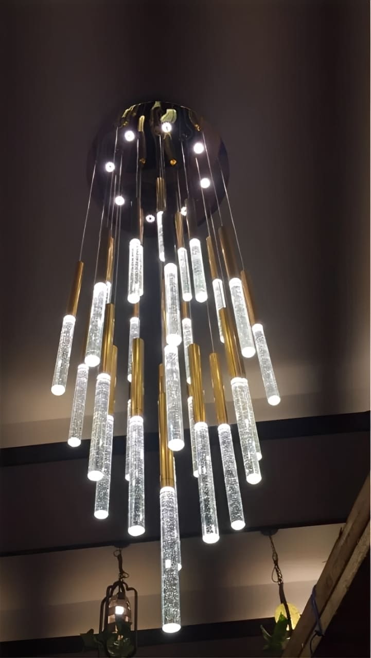 Aura Gold Crystal Pendant Chandelier