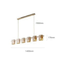 Modern Luxury LED Chandelier with Amber Smoky Glass