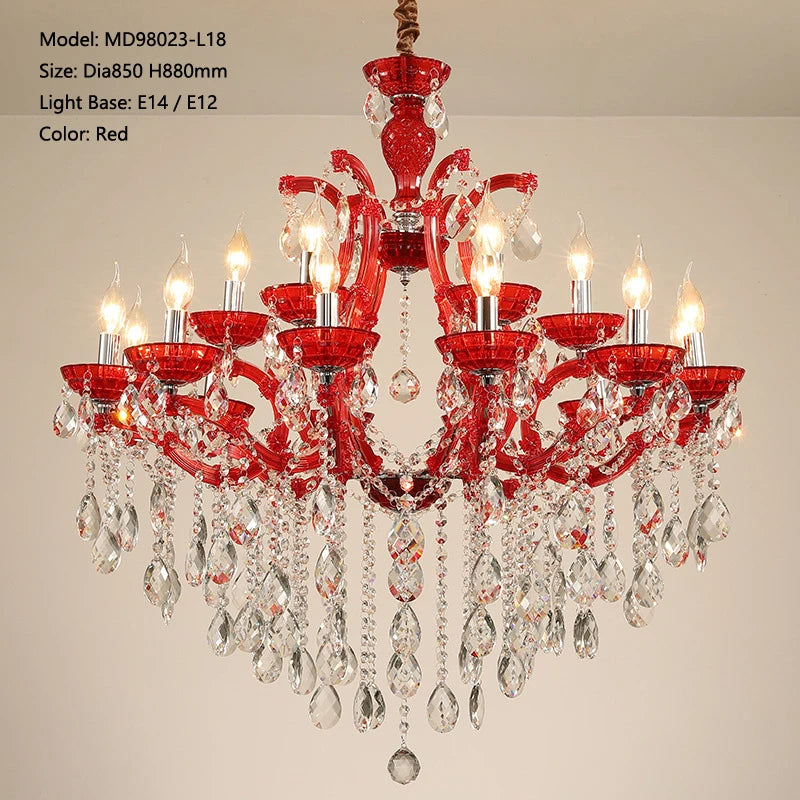 Royal Red Crystal Chandelier