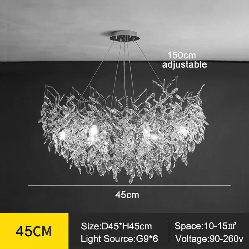 Luxury Gold Crystal Round LED Chandeliers