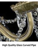 French Crystal Chandelier – Champagne & Bronze, Premium Elegance